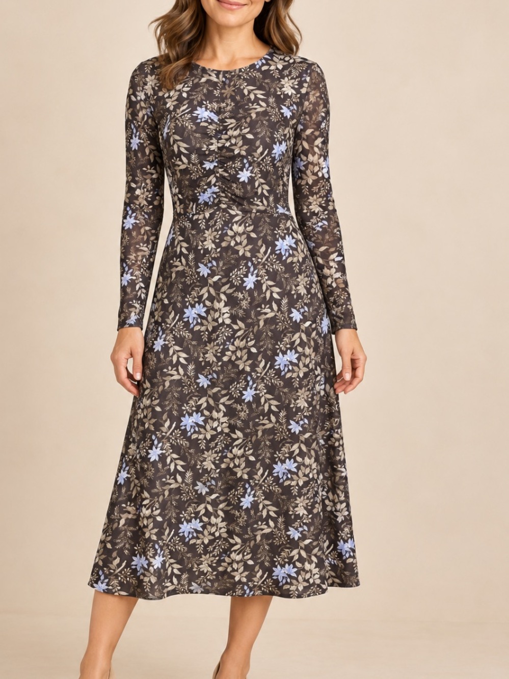Ann Taylor Floral Long sleeve Fall Dress